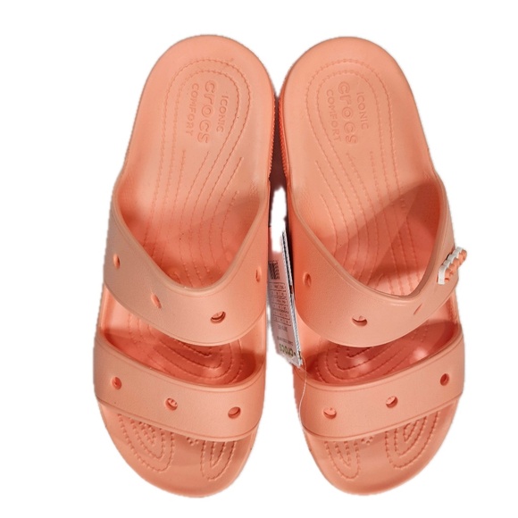 CROCS Other - Crocs Classic Sandal Shoes Mens Size 9 Womens 11 Coral Two‎ Strap Slide Comfort